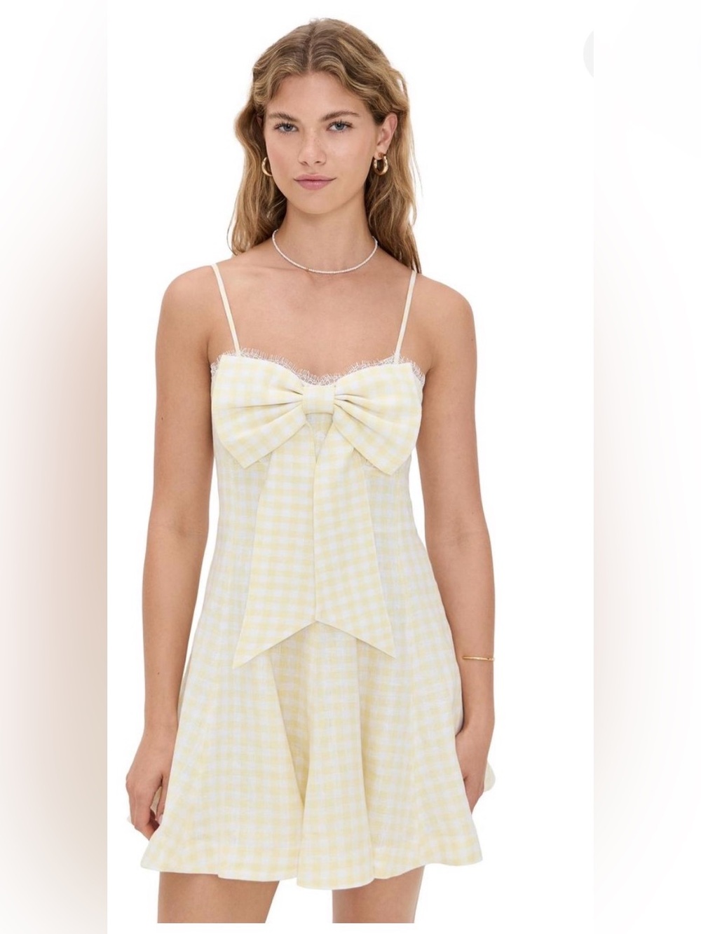 LoveShackFancy CLARINE GINGHAM BOW MINI DRESS - Picture 5 of 15